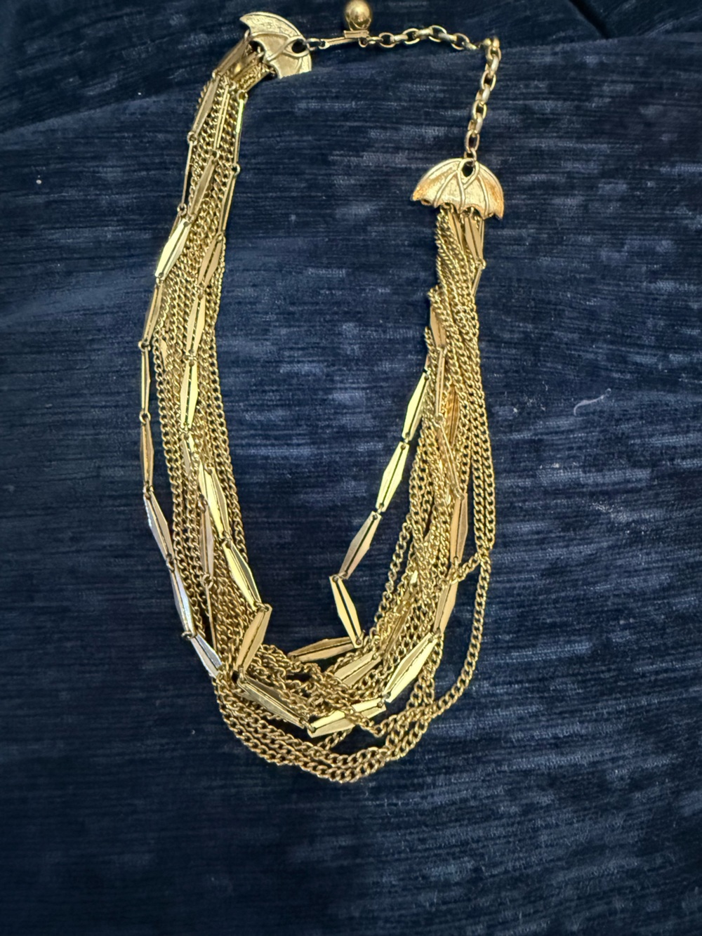Gold Multi-Strand Chain Necklace - Elegant Women's Jewelry